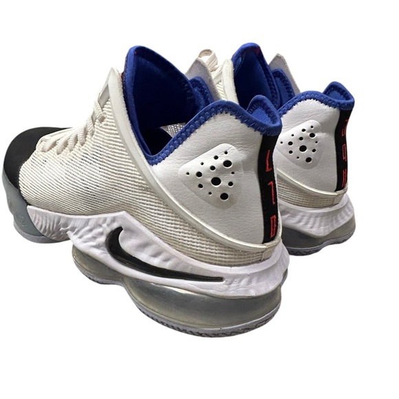 Nike LeBron 19 Low "Black Toe" White Blue Basketball Sneaker Size 12 - Picture 4 of 10